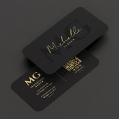 Elegant Professioneel Zwart Modern Monogram Visitekaartje