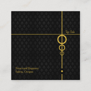 Elegant professioneel zwart patroon vierkante visitekaartje