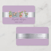 Elegant Professionele Cactus Succulent Paarse Visitekaartje (Voorkant / Achterkant)