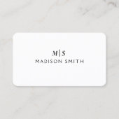 Elegant Professionele Eenvoudige Monogram Minimali Visitekaartje (Voorkant)