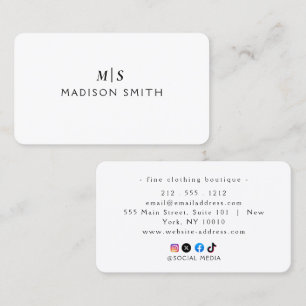 Elegant Professionele Eenvoudige Monogram Minimali Visitekaartje