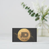 Elegant Professionele Eenvoudige Monogram Minimali Visitekaartje (Staand voorkant)
