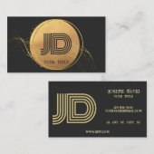 Elegant Professionele Eenvoudige Monogram Minimali Visitekaartje (Voorkant / Achterkant)