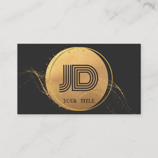 Elegant Professionele Eenvoudige Monogram Minimali Visitekaartje (Voorkant)