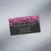 Elegant professionele roze vallende sterren visitekaartje magneet (Voorbeeld)