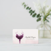 Elegant Professionele Waterverf Wijnglas Visitekaartje (Staand voorkant)