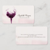 Elegant Professionele Waterverf Wijnglas Visitekaartje (Voorkant / Achterkant)