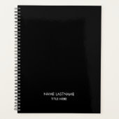 Elegant professionele zwarte naam planner (Voorkant)