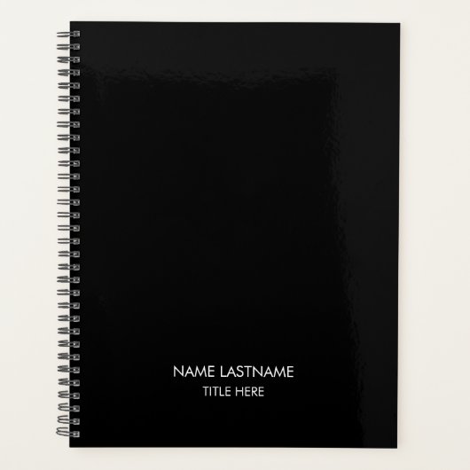 Elegant professionele zwarte naam planner (Voorkant)