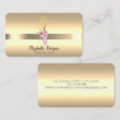 Elegant Proffesional Gold Whisk Flowers Visitekaartje (Voorkant / Achterkant)