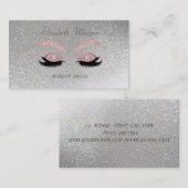 Elegant Proffesional Silver Glitter Faux Lashes Visitekaartje (Voorkant / Achterkant)