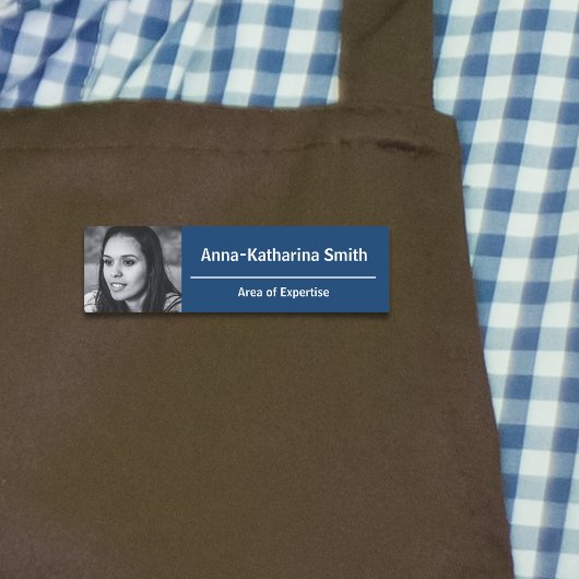 Elegant profiel Afbeelding Expertise Blauw Wit Naamplaatje