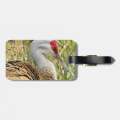 Elegant profiel van een grotere zandheuvelkraan bagagelabel (Achterkant horizontaal)