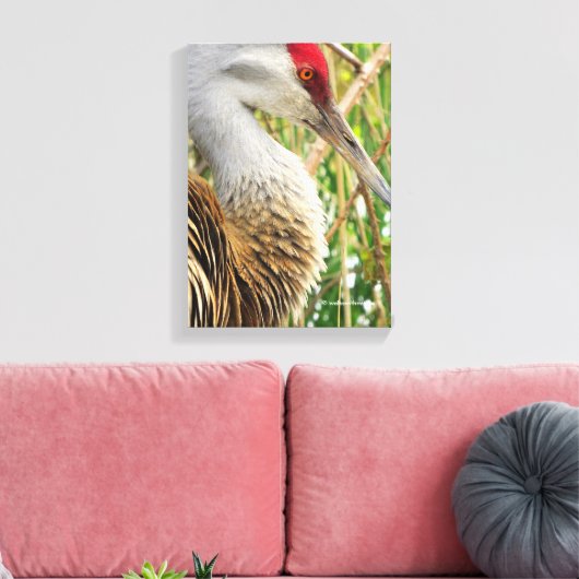 Elegant profiel van een grotere zandheuvelkraan canvas afdruk (Insitu (Woonkamer))