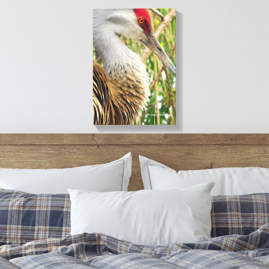 Elegant profiel van een grotere zandheuvelkraan canvas afdruk (Insitu (Slaapkamer))