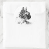 Elegant profiel van Stella de grijze kat Ronde Sticker (Tas)