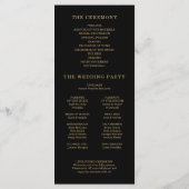 Elegant-programma's voor minimale gouden bruiloft  programmakaart (Achterkant)