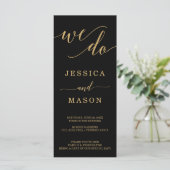 Elegant-programma's voor minimale gouden bruiloft  programmakaart (Staand voorkant)