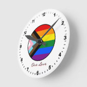 Elegant Progress Rainbow-vlag Klok/Pride kleuren Ronde Klok (Hoek)