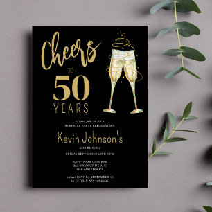 Elegant proost op 50 jaar 50ste verjaardagsfeestje kaart
