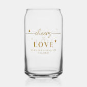 Elegant proost op Custom Gold Hearts bruiloft Blikvorm Glas (Voorkant)