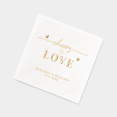 Elegant proost op Custom Gold Hearts bruiloft Folie Servetten (Links)