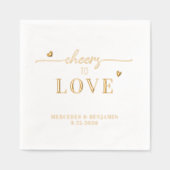 Elegant proost op Custom Gold Hearts bruiloft Folie Servetten (Voorkant)