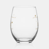 Elegant proost op Custom Gold Hearts bruiloft Wijnglas Zonder Voet (Links)