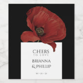 Elegant Proost op Liefde Bloemenbruiloft Wijn Etiket (Enkel label)