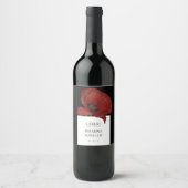 Elegant Proost op Liefde Bloemenbruiloft Wijn Etiket (Voorkant)