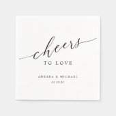 Elegant Proost op Liefde Bruiloft Cocktail Servet (Voorkant)