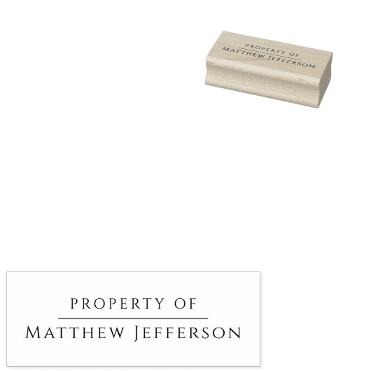Elegant Property Of Custom Name Simple Book Rubberstempel (Gestempeld)
