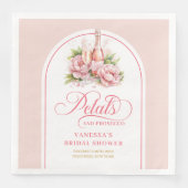 Elegant Prosecco and Petals Gold Accent Napkins Servet (Voorkant)