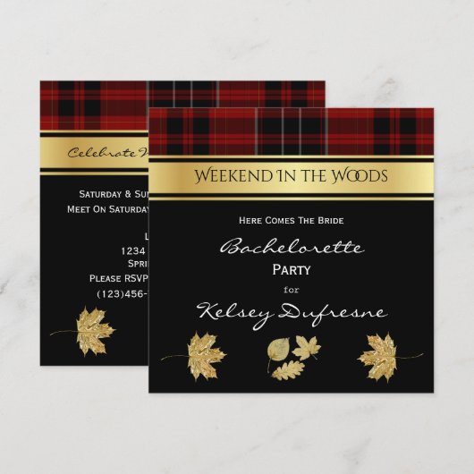 Elegant Pset Bachelorette Party Invitation Kaart (Voorkant / Achterkant)