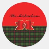 Elegant Pset en Jeweled Bow met naam Ronde Sticker (Voorkant)