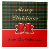 Elegant Pset en Jeweled Bow met naam Tegeltje (Voorkant)