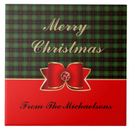 Elegant Pset en Jeweled Bow met naam Tegeltje