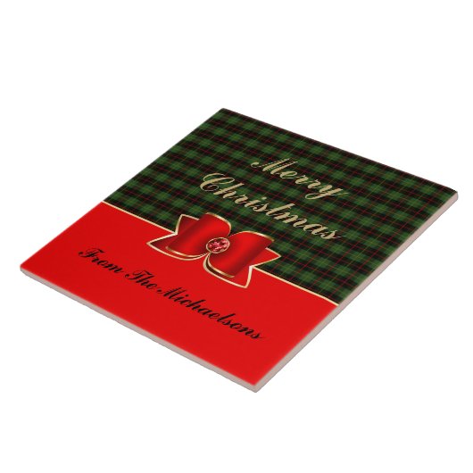 Elegant Pset en Jeweled Bow met naam Tegeltje (Zijkant)