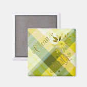 Elegant Pset Floral Clean Dirty Dishwasmachine Mag Magneet (Voorkant / Achterkant)