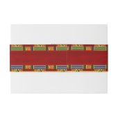 Elegant Pset Kente Wedding Invitation Belly Band Uitnodigingen Wikkel (Achterkant Voorbeeld)