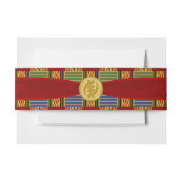 Elegant Pset Kente Wedding Invitation Belly Band Uitnodigingen Wikkel