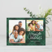 Elegant Pset Merry Kerstmis Kaart (Staand voorkant)