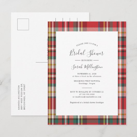 Elegant Pset Rustic Modern Vrijgezellenfeest Uitnodiging Briefkaart (Voorkant / Achterkant)