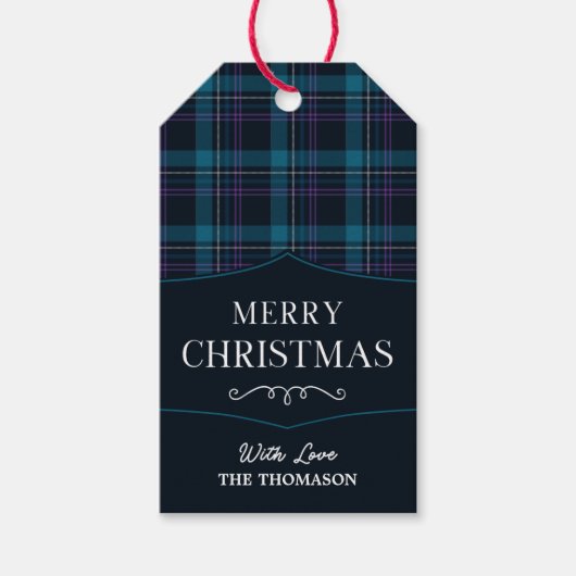 Elegant Pset waterverf Merry kerstcadeau Labels Cadeaulabel (Voorkant)