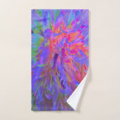 Elegant Psychedelic Decorative Dahlia Flower Bad Handdoek (Handdoek)