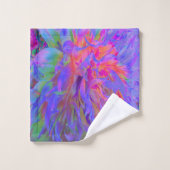 Elegant Psychedelic Decorative Dahlia Flower Bad Handdoek (Wasdoekje)