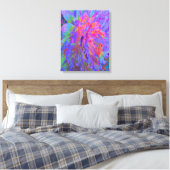 Elegant Psychedelic Decorative Dahlia Flower Canvas Afdruk (Insitu (Slaapkamer))