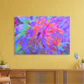 Elegant Psychedelic Decorative Dahlia Flower Canvas Afdruk (Insitu (Woonkamer))