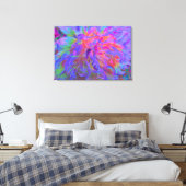 Elegant Psychedelic Decorative Dahlia Flower Canvas Afdruk (Insitu (Slaapkamer))