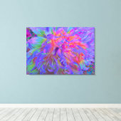 Elegant Psychedelic Decorative Dahlia Flower Canvas Afdruk (Insitu (Houten vloer))